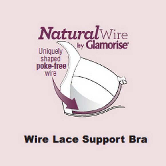 Glamorise 34D NATURAL-WIRE Demi Bra Stretch-Back WIDE~CUSHIONED~STRAPS White NEW - Picture 11 of 16